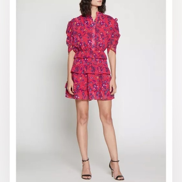 Walter Baker Resse Dress Vibrant Floral Mini Size 8 - Picture 1 of 6